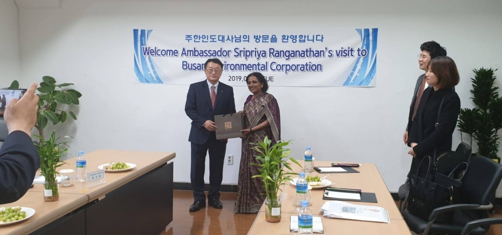 Ambassador Sripriya Ranganathan visited Busan Environmental Corporation